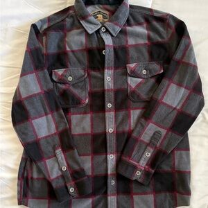Classic Plaid Button-Down Shirt in Black and Red